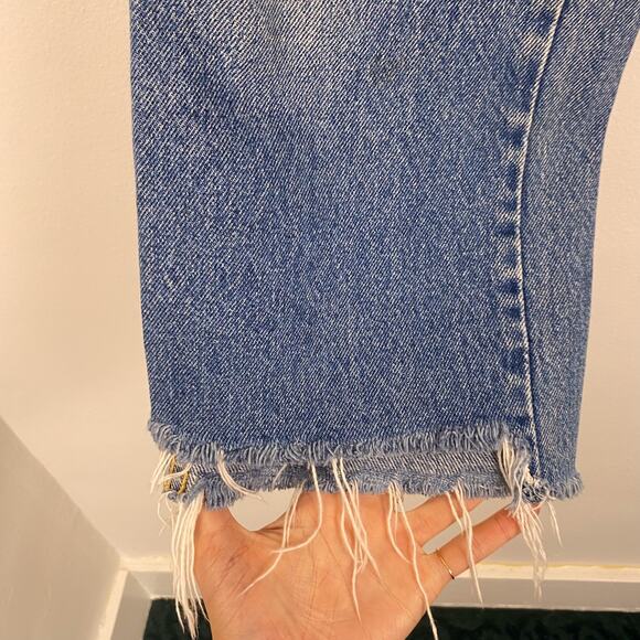 Vintage Sasson Wide Leg Crop Raw Hem Jeans - Picture 2 of 5